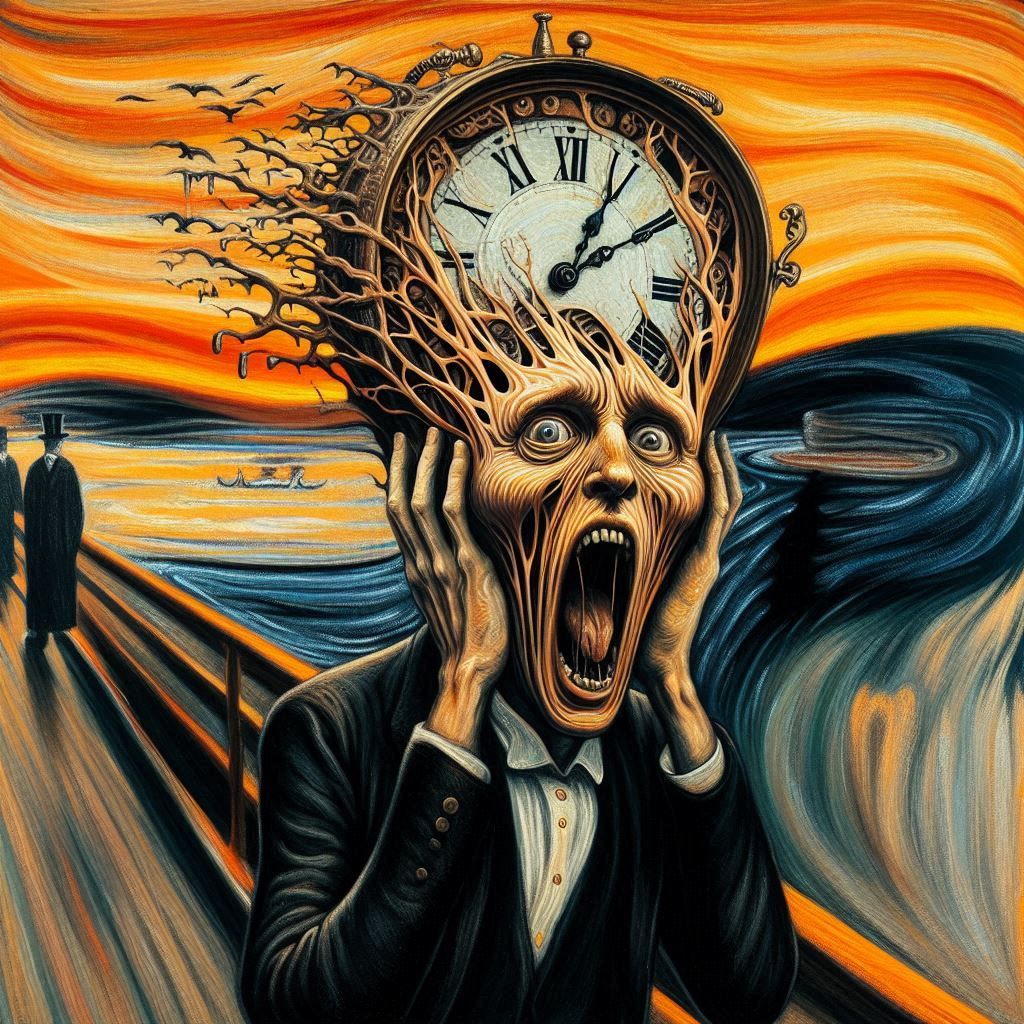 Late Again (based on The Scream by Edward Munch)