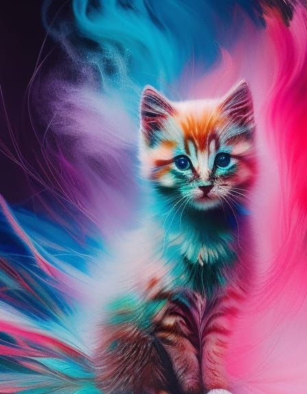 Insanely Cute Kitten Dissolving into Smoke