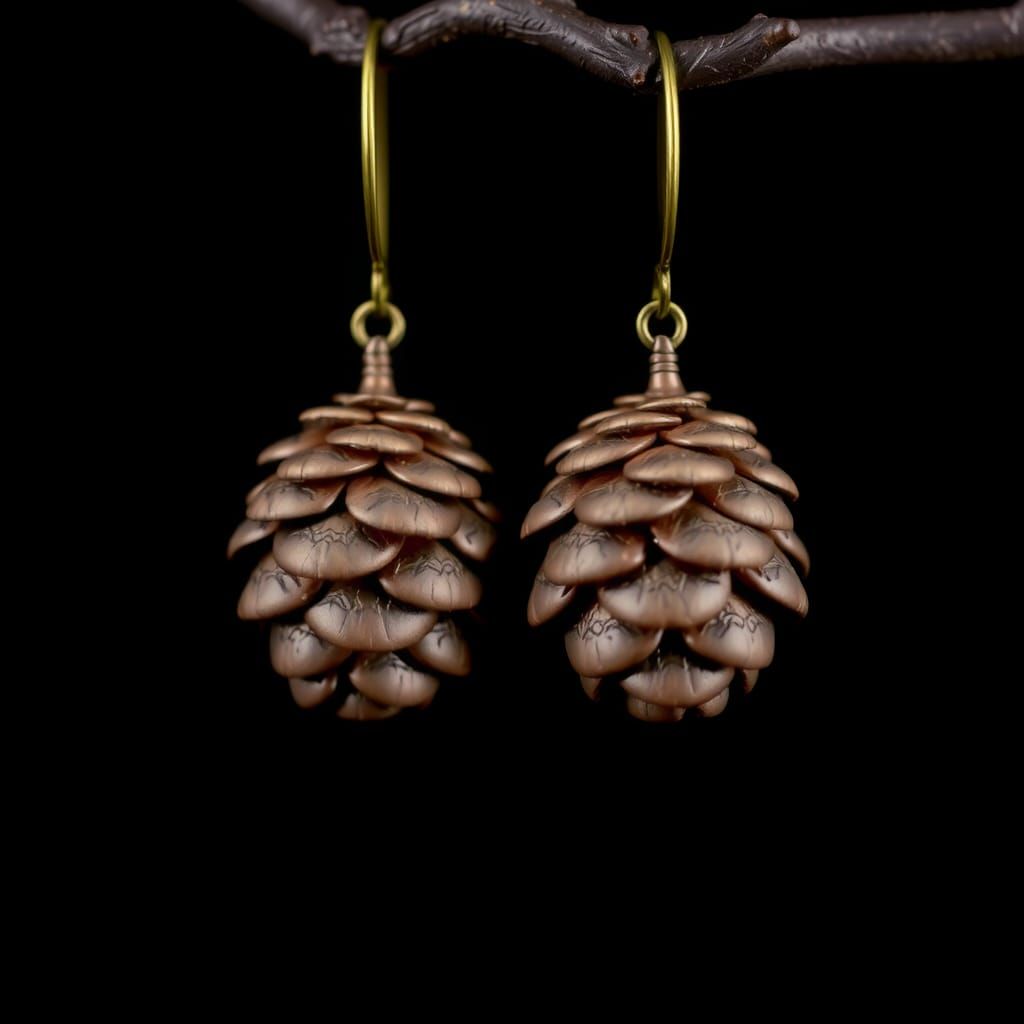Pine Cone Ear Rings