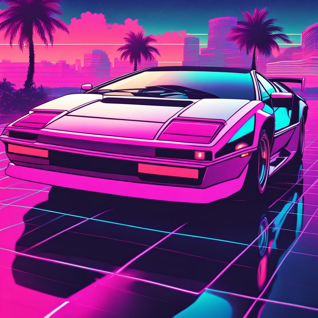 Vaporwave Aesthetic: 80s supercar. - AI Generated Artwork - NightCafe ...