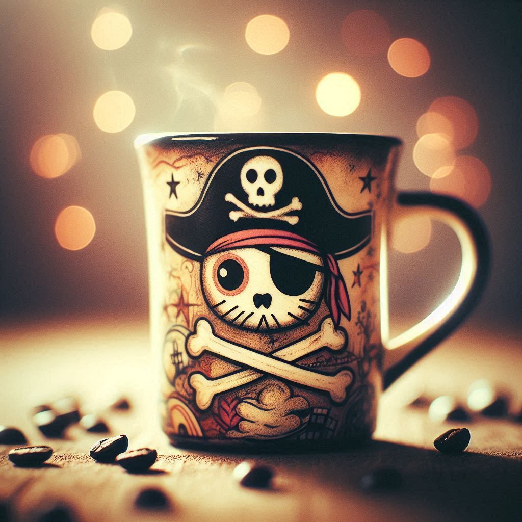 Pirate cat coffee 🏴‍☠️☕️