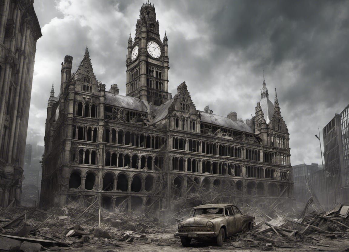 Postapocalyptic Manchester Town Hall  by @Gigi_UK