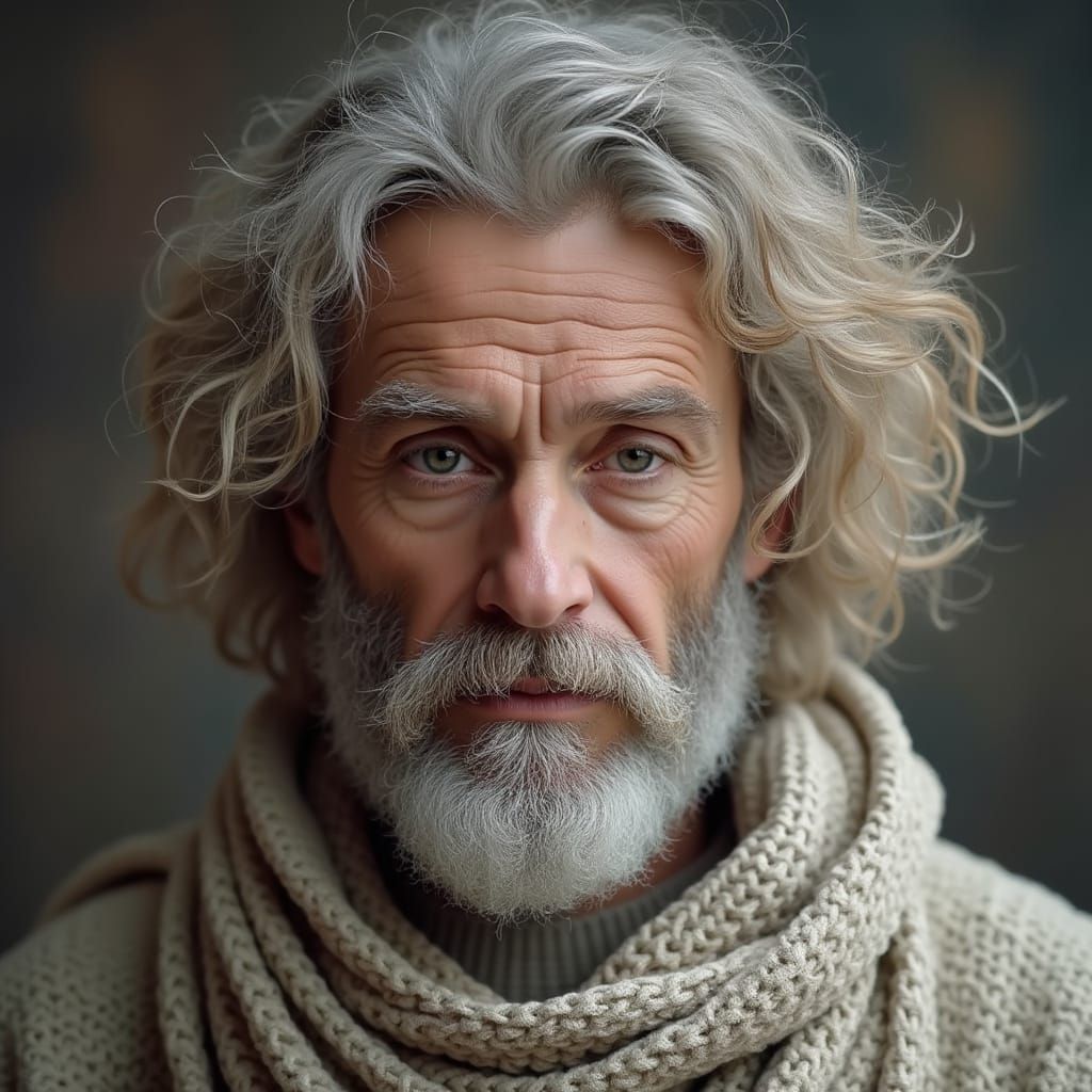 Portrait of a Person Working in Hebrew Script