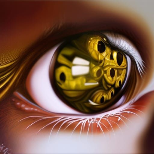 Eyes of gold, oil painting,  digital art,  hyperdetailed,  h...