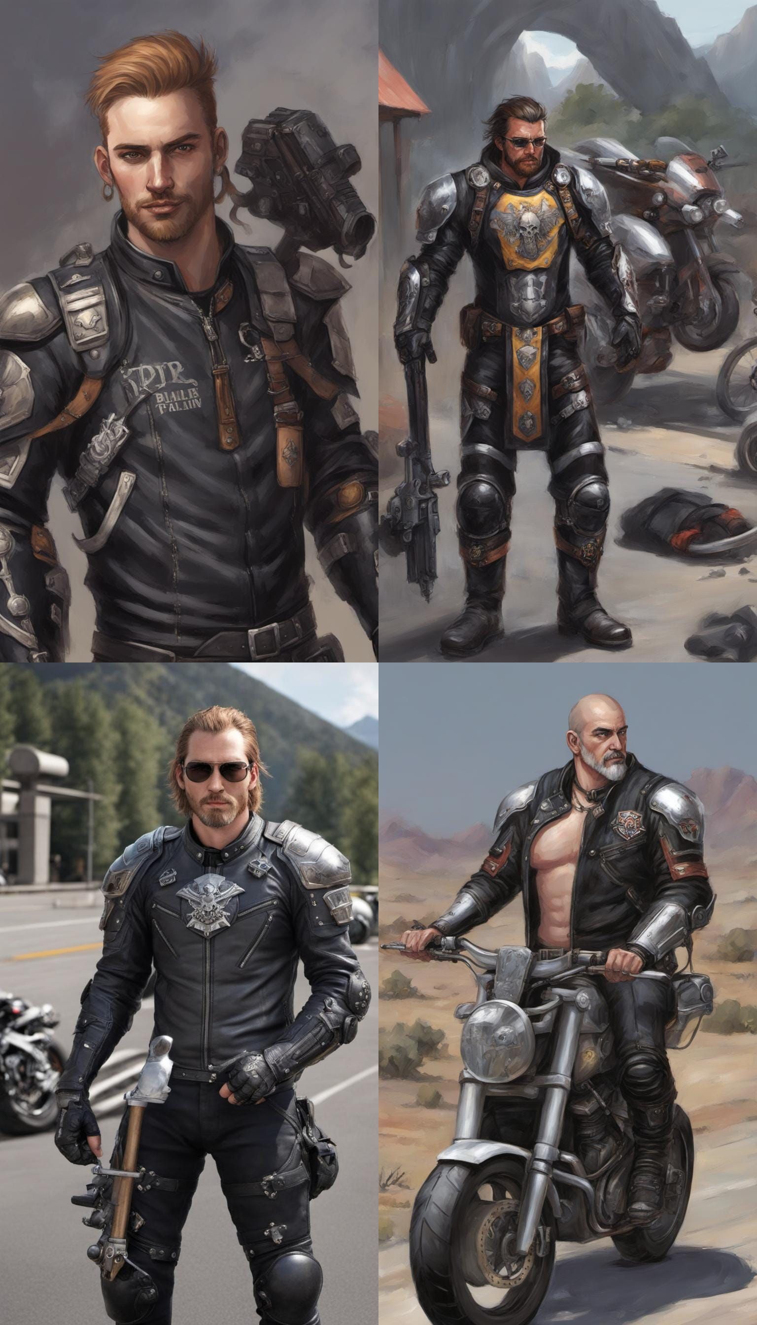 A modern biker paladin