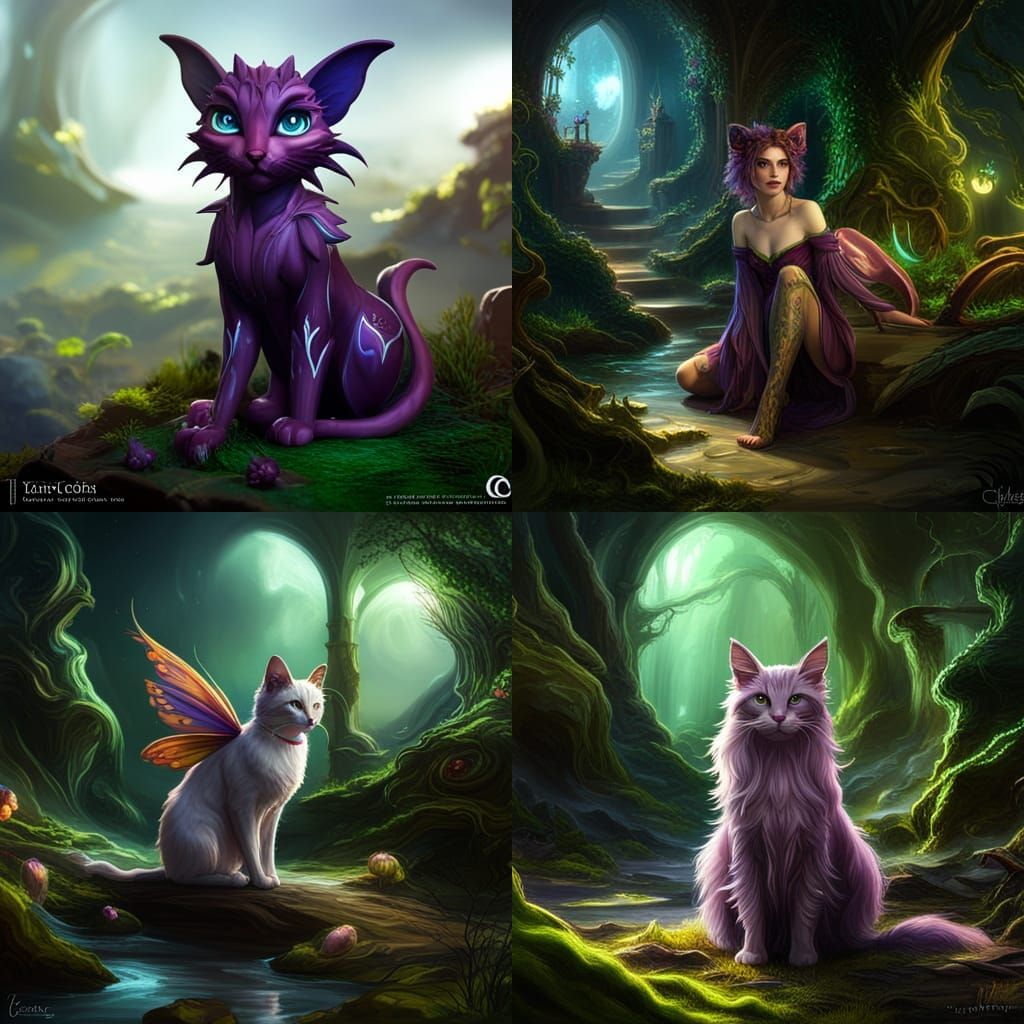 Fairy fae goth cat