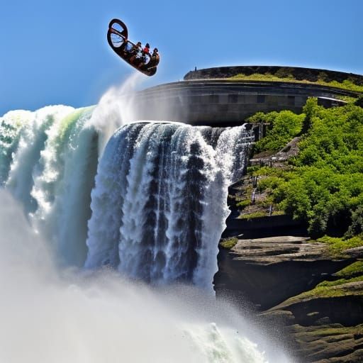 Niagara falls barrel race over the falls close up AI Generated