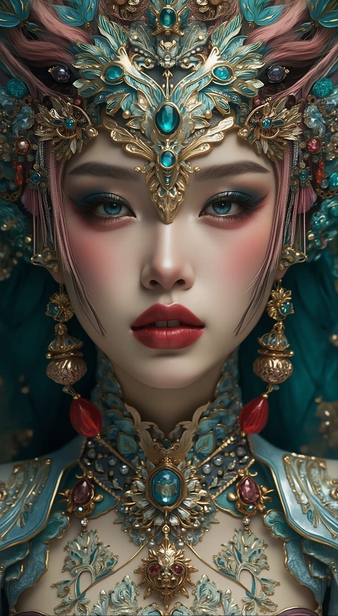 Elaborate Asian Peacock Beauty