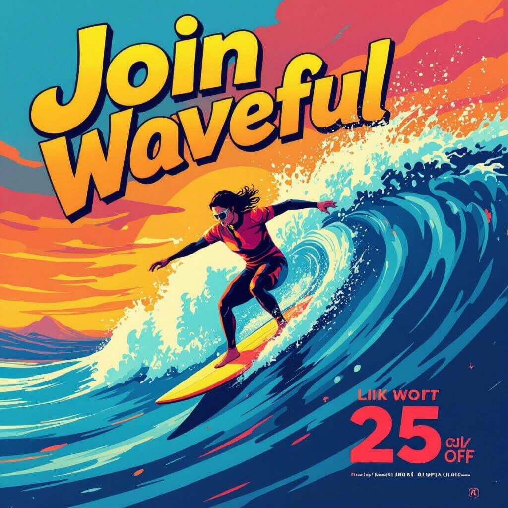 I need an ad poster, it should say Join Waveful with my link get 25 super likes