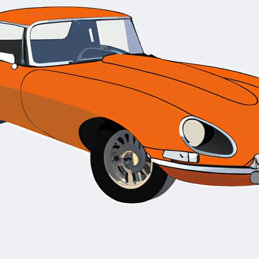 Jaguar E-type, full picture, orange