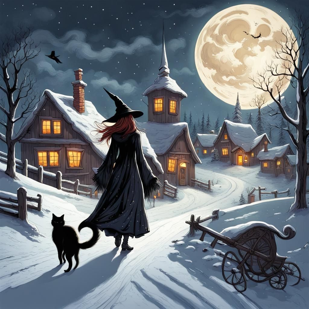 A Witch and her cat  by @Sean Wanderer