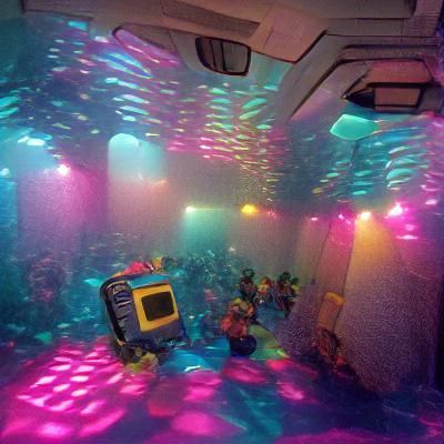 An underwater 90s disco