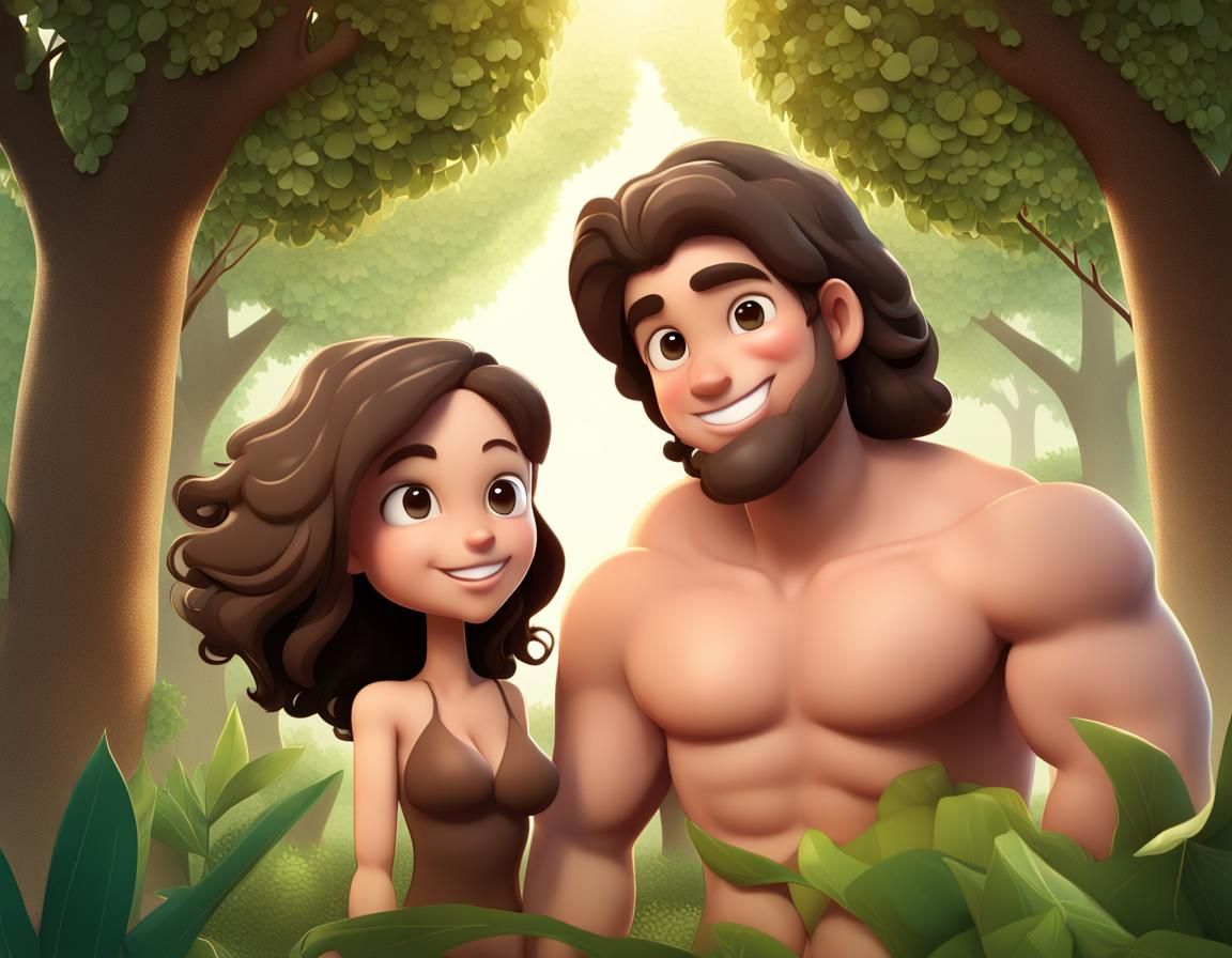 Adam and Eve in the Garden of Eden - AI Generated Artwork - NightCafe  Creator