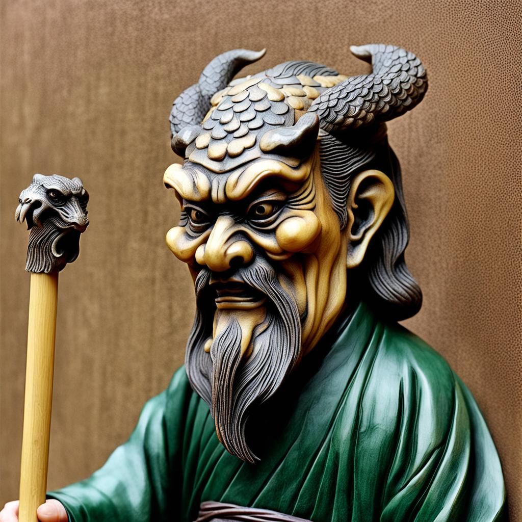 Dragon Head Cane in Surrealist Style