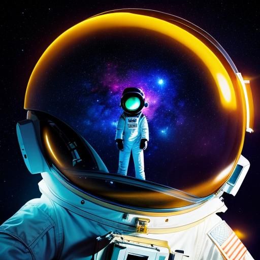 a lonely astronaut the most young beautiful girl. The girl f...