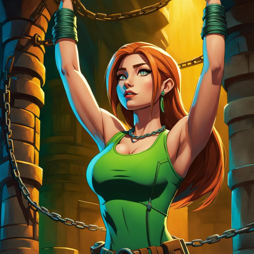 Kim Possible captured on mission - AI Generated Artwork - NightCafe Creator