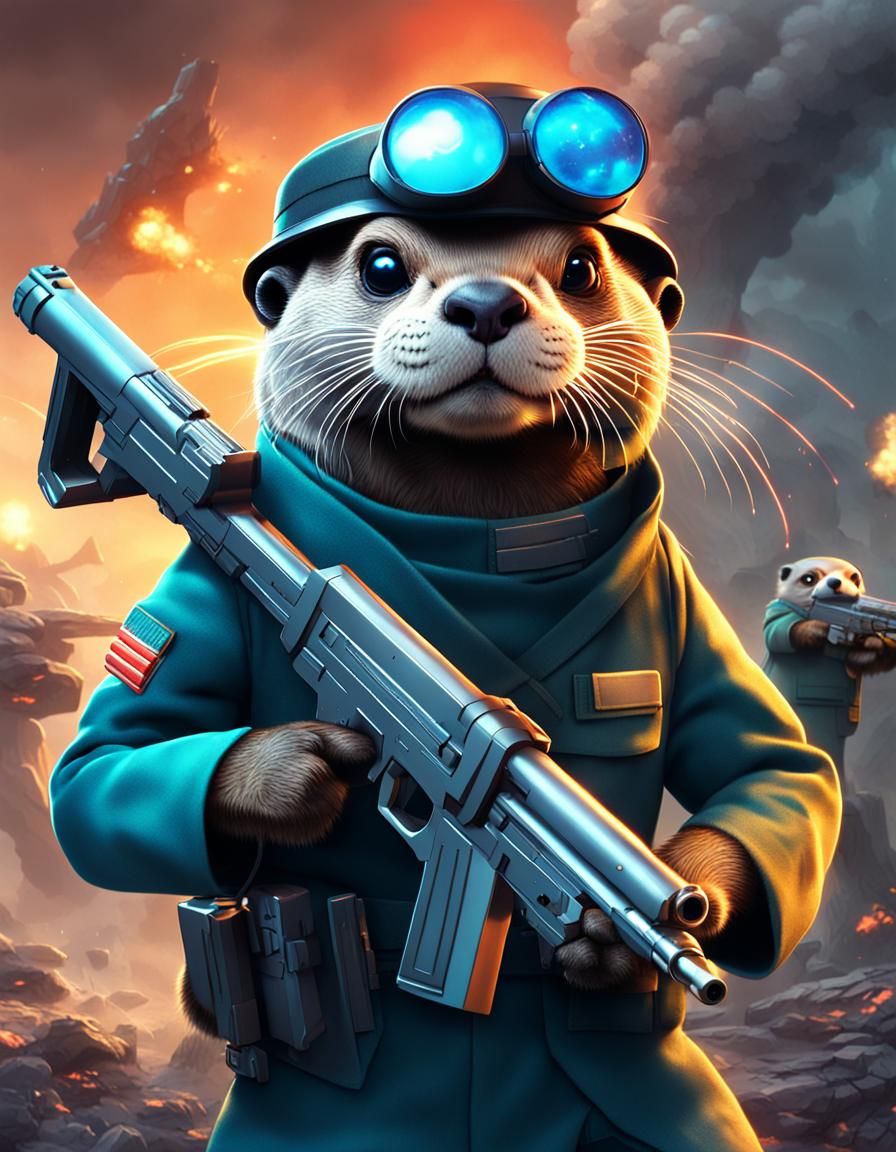 Soldier otter - AI Generated Artwork - NightCafe Creator