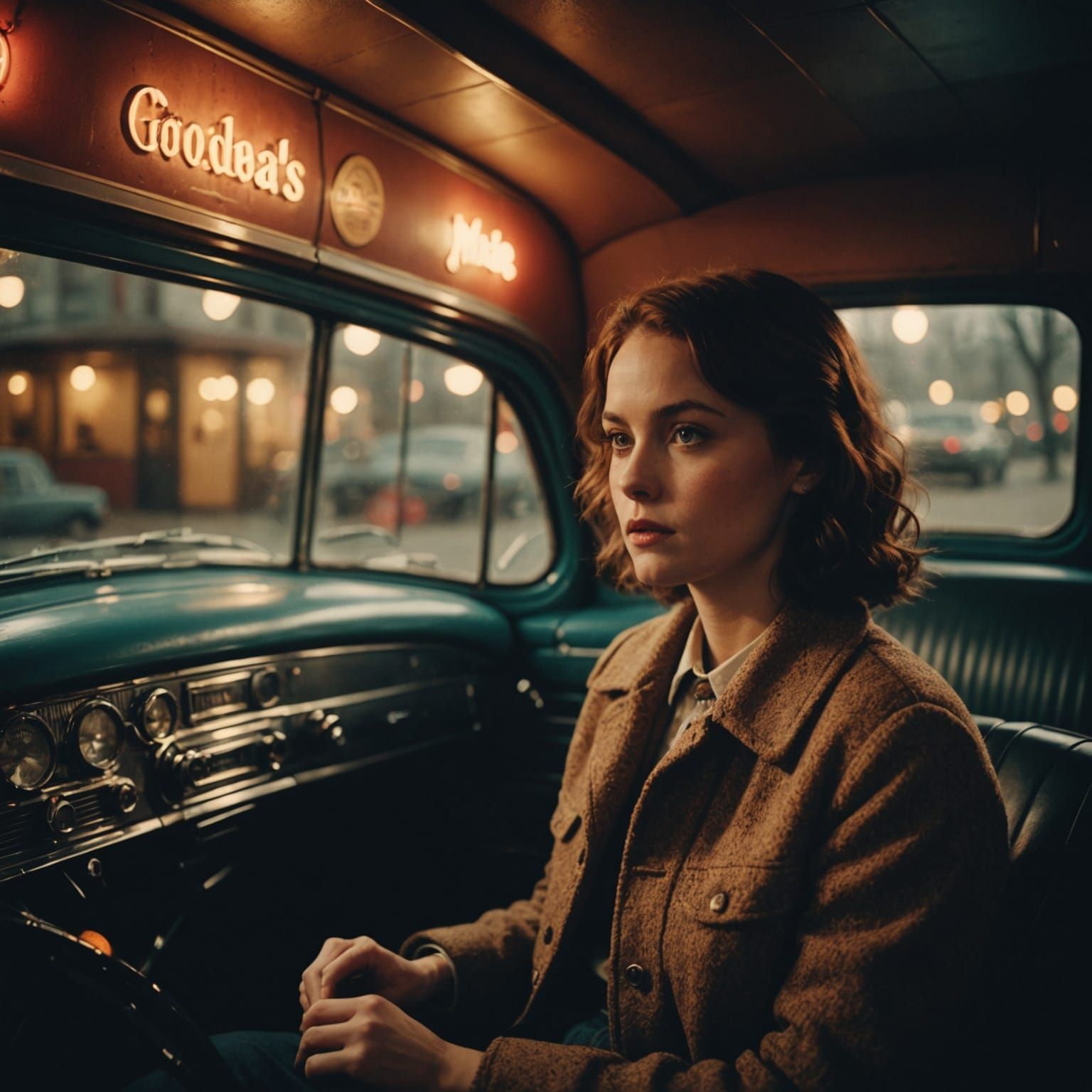 Create an image that embodies a moody film style. Incorporate warm light leaks, film grain, and vintage ...  by @Chels