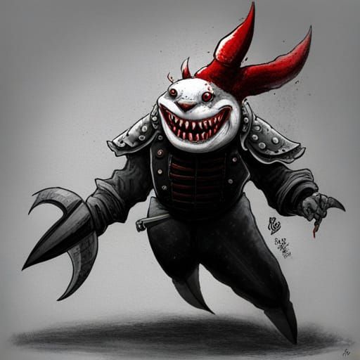 a samurai clown shark