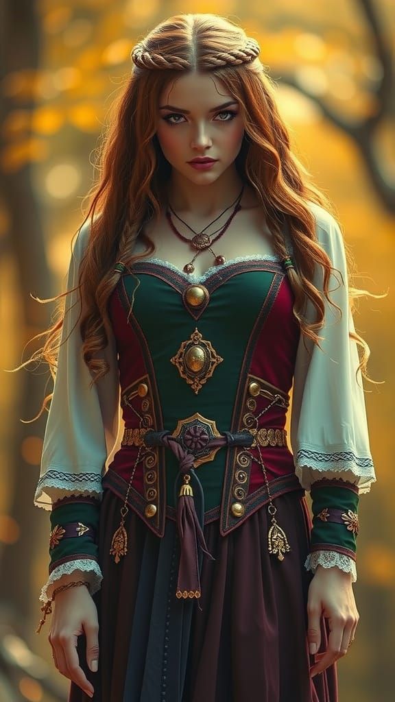 Celtic Warrior Queen in Gothic Velvet Gown