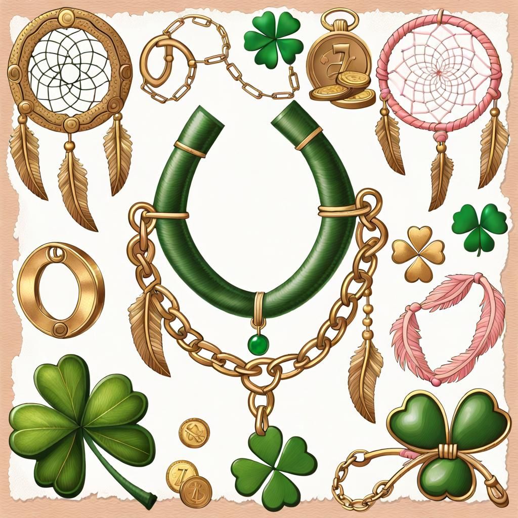 "Things Made of 4 leaf clovers, several lucky penny coins, l...