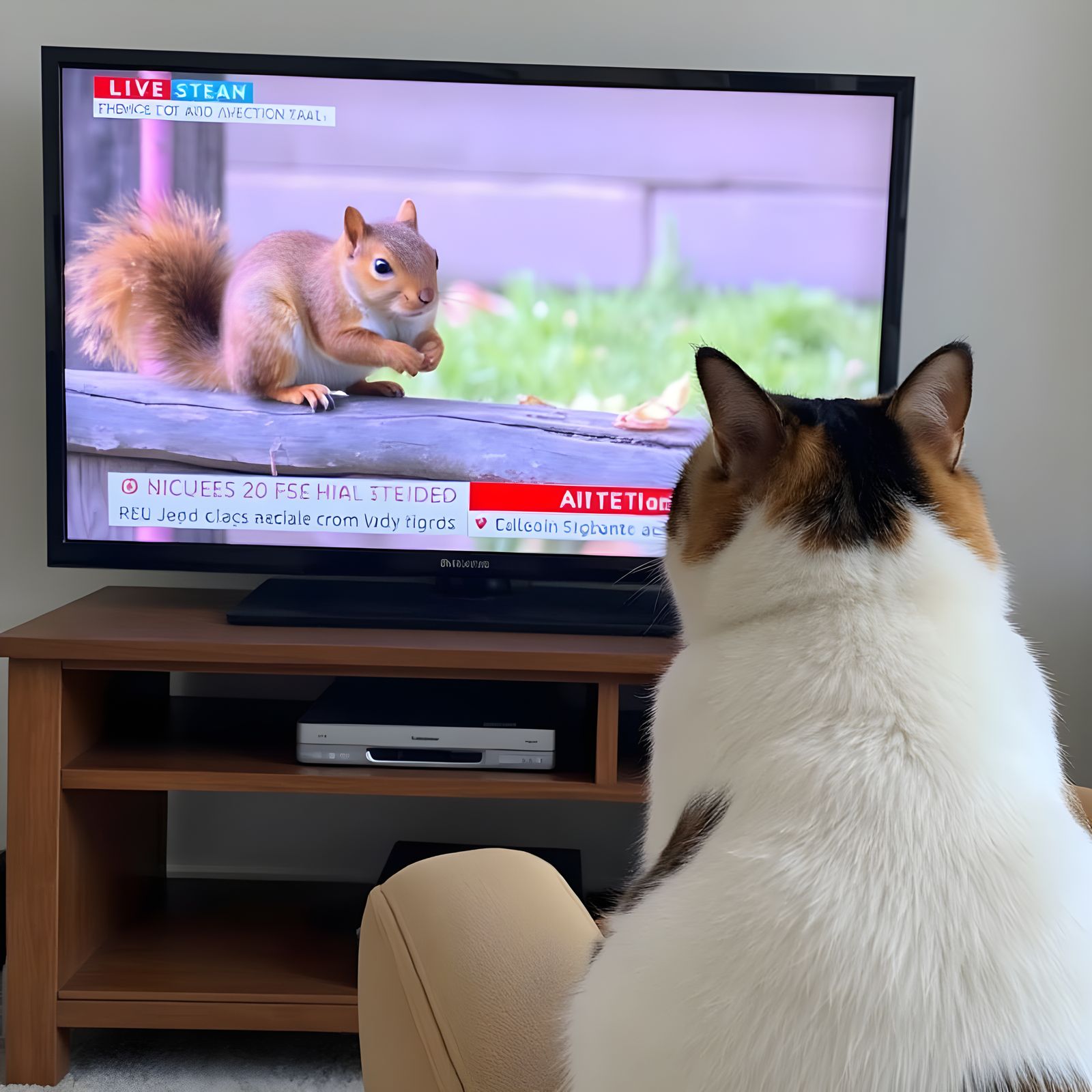 Lazy Cat Watching TV