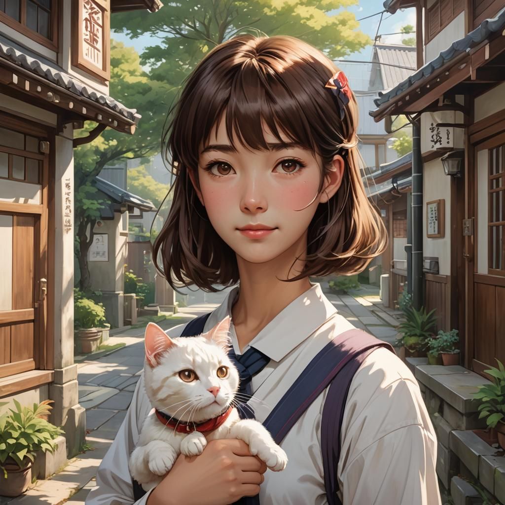 Haru from The Cat Returns - AI Generated Artwork - NightCafe Creator