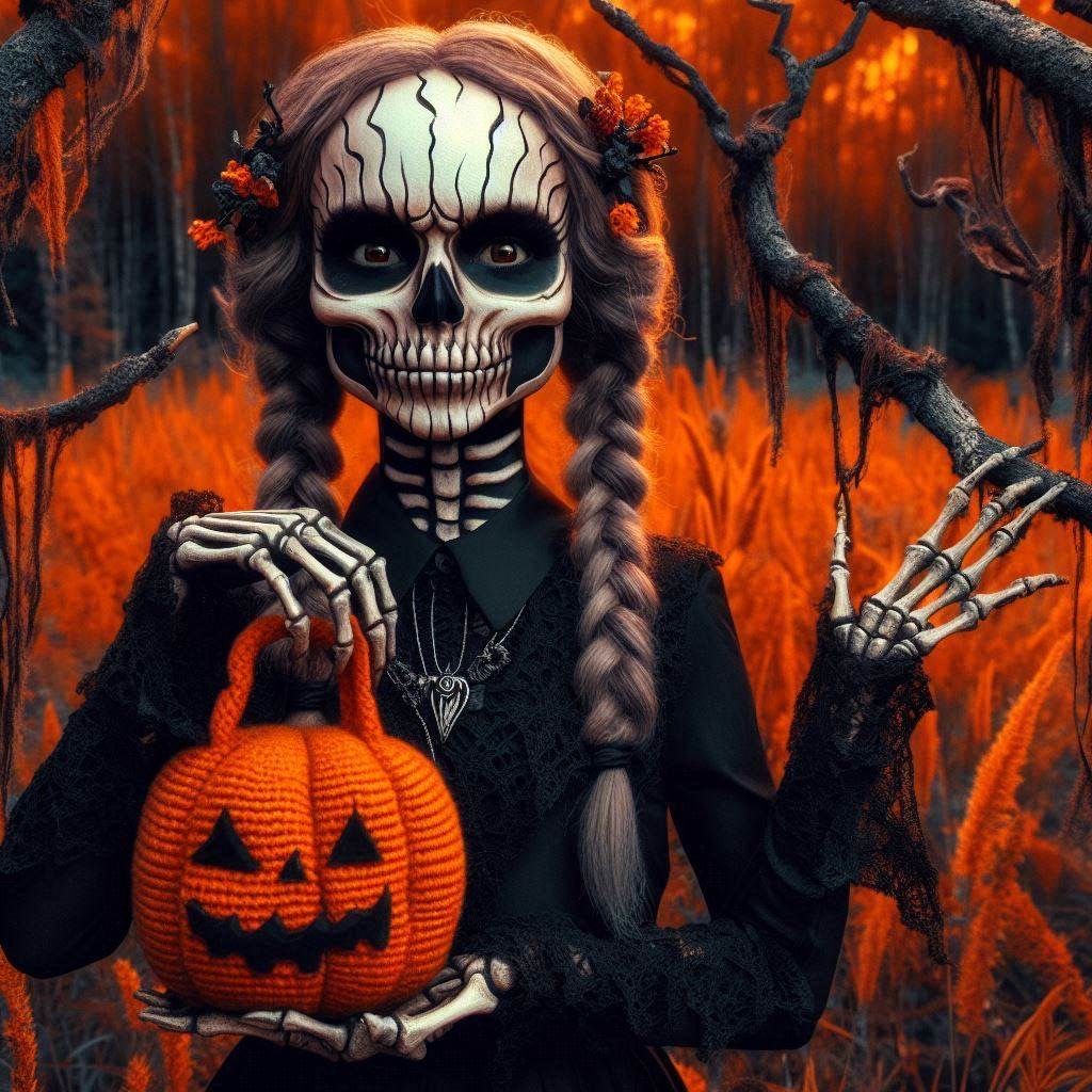 Dall-oween Crochet Pumpkin Bag