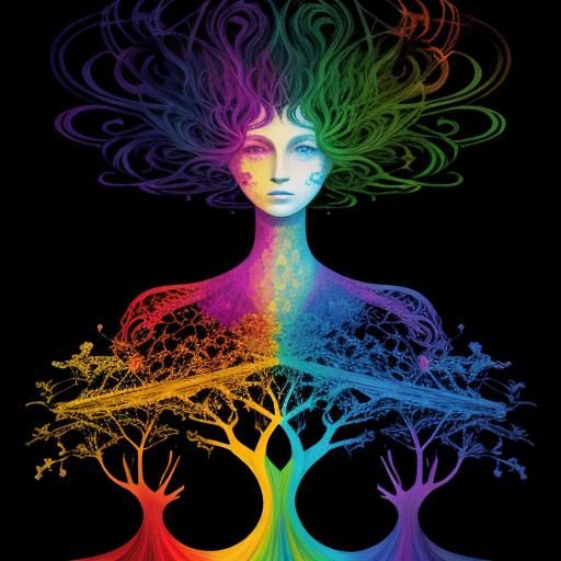 Spirit of Rapture deep color psychedelic art entangled