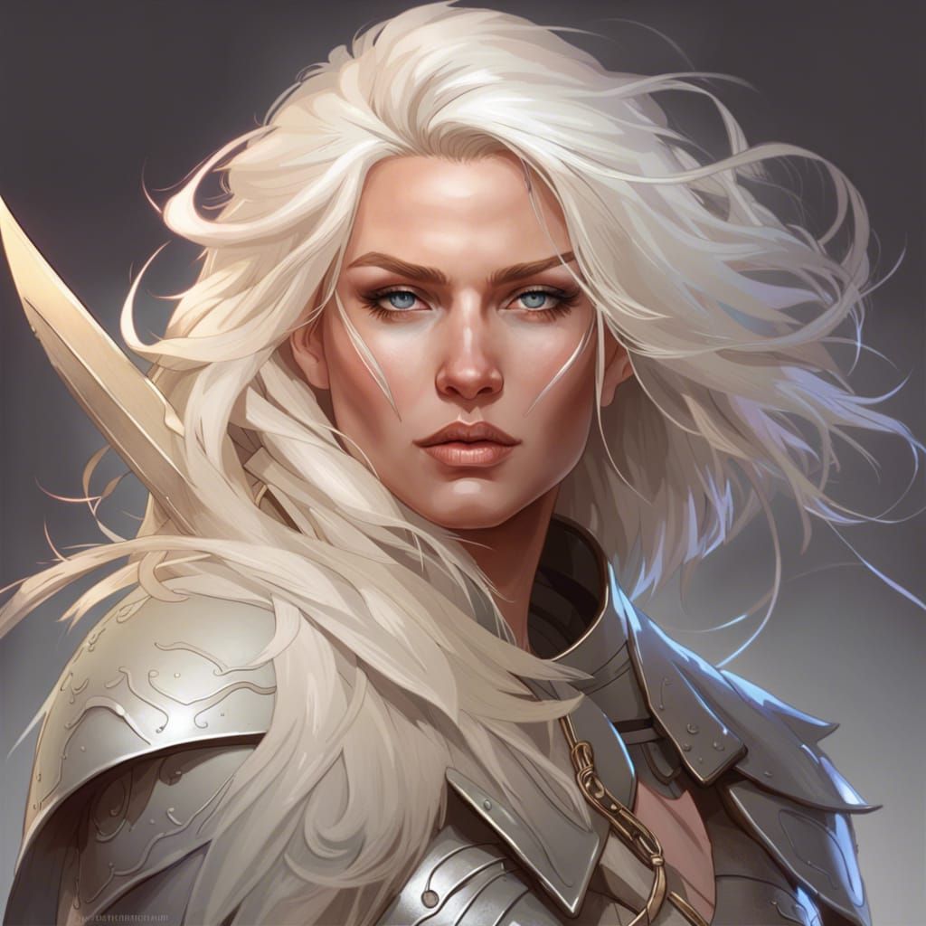 platinum blonde Icelandic warrior woman - AI Generated Artwork ...