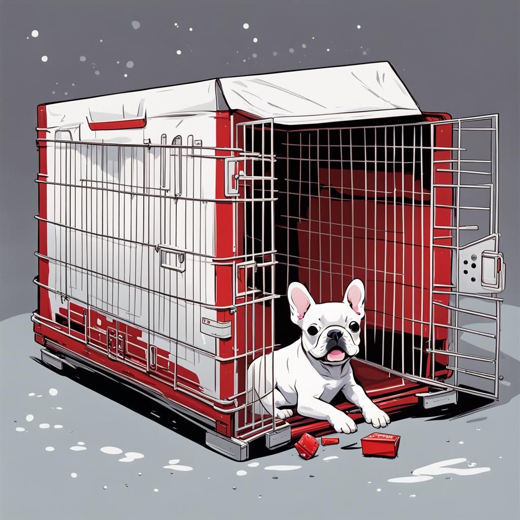 Darla doesn't want to stay in her crate for the night