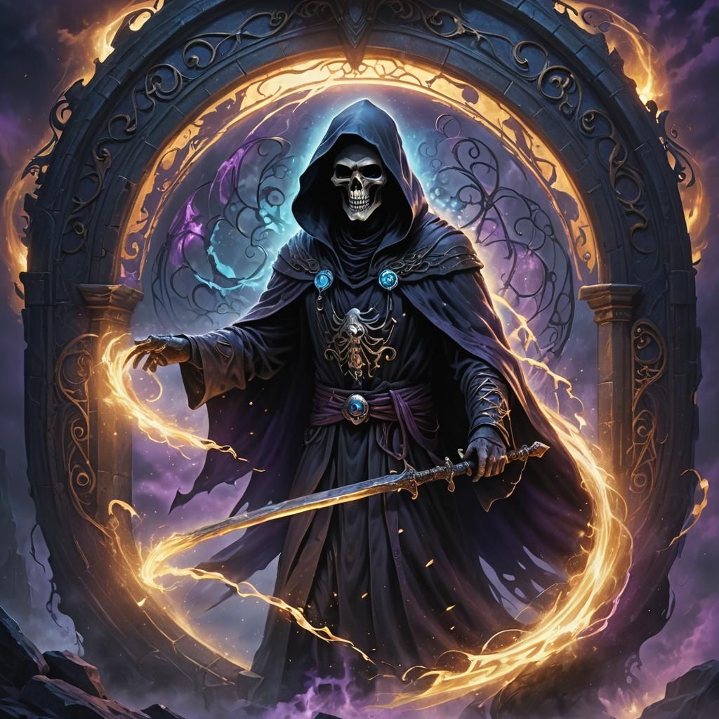 Scenes of the Reaper guiding souls to the afterlife.