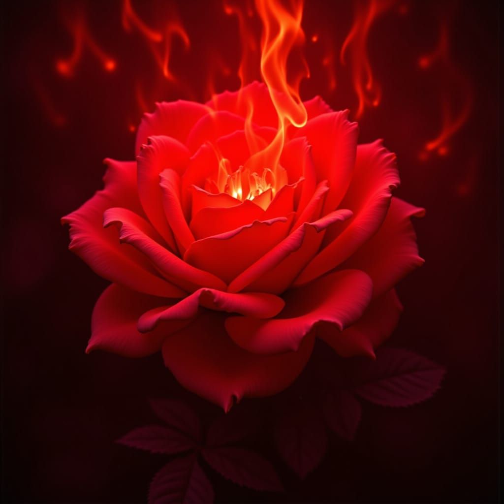 <lora:The Red Touch of Red:1.0> red rose of red fire
