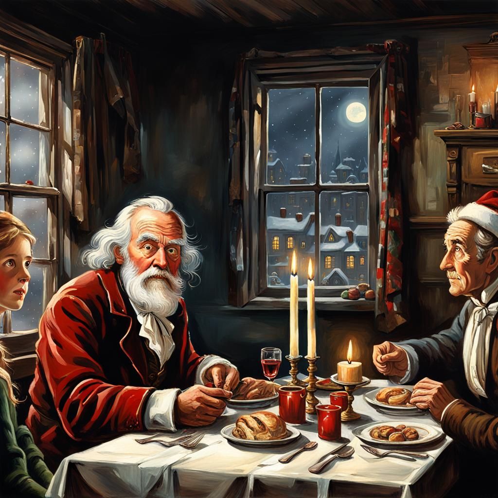 From Christmas Carol scenes of Christmas present the Cratche...