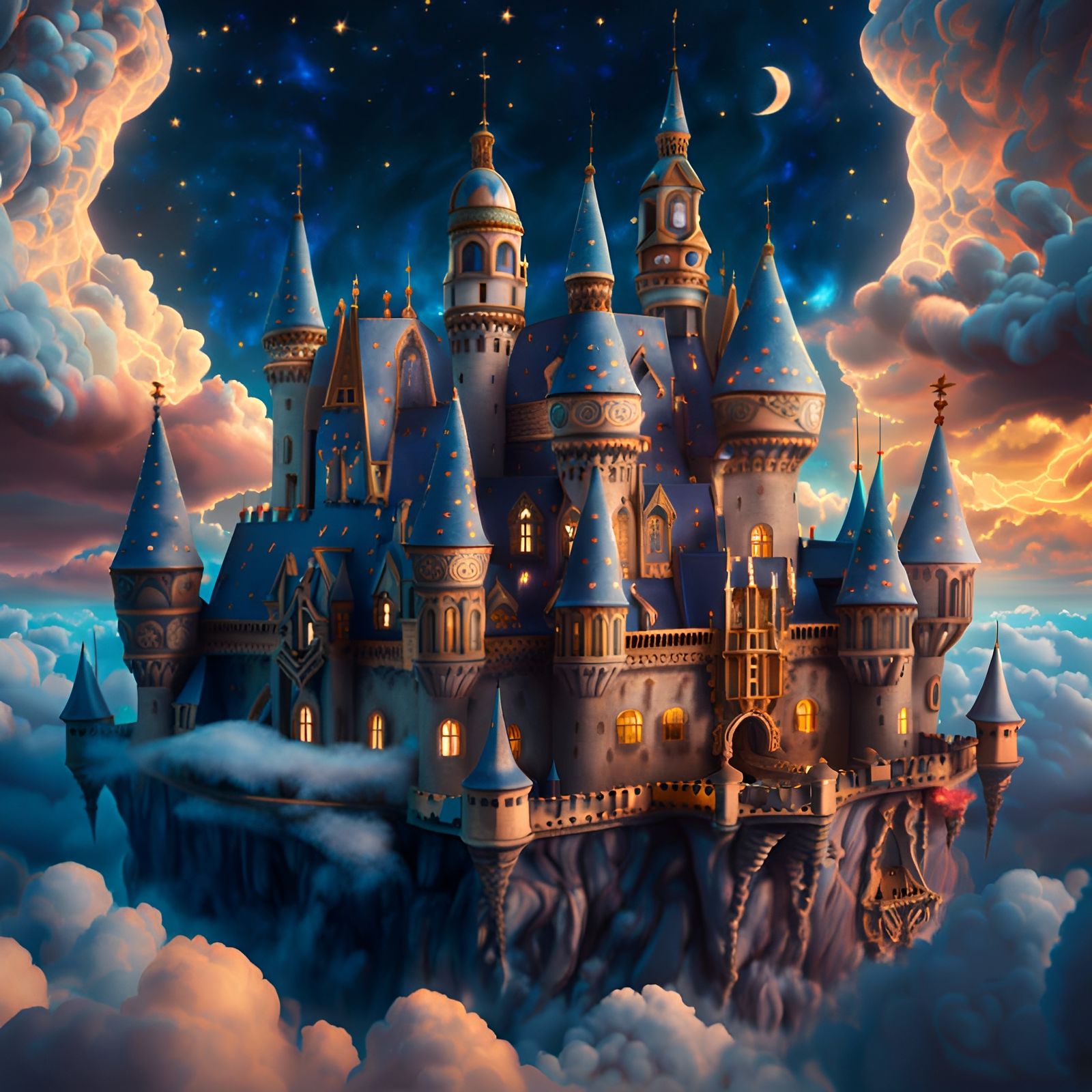 Castle in the sky - AI Generated Artwork - NightCafe Creator