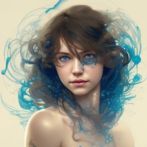 A girl generated by water - AI Generated Artwork - NightCafe Creator