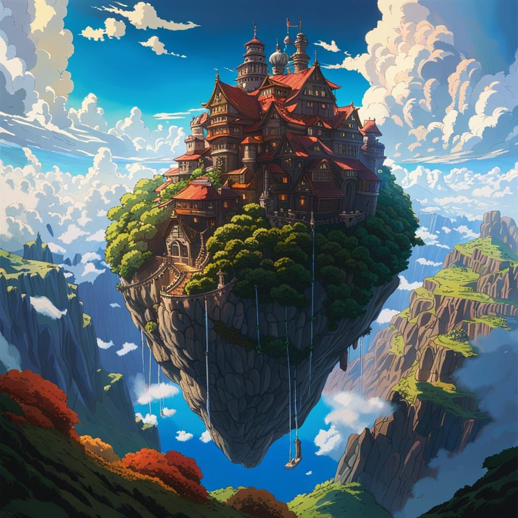 Howl's Flying Castle :)  by @Lily_Hana