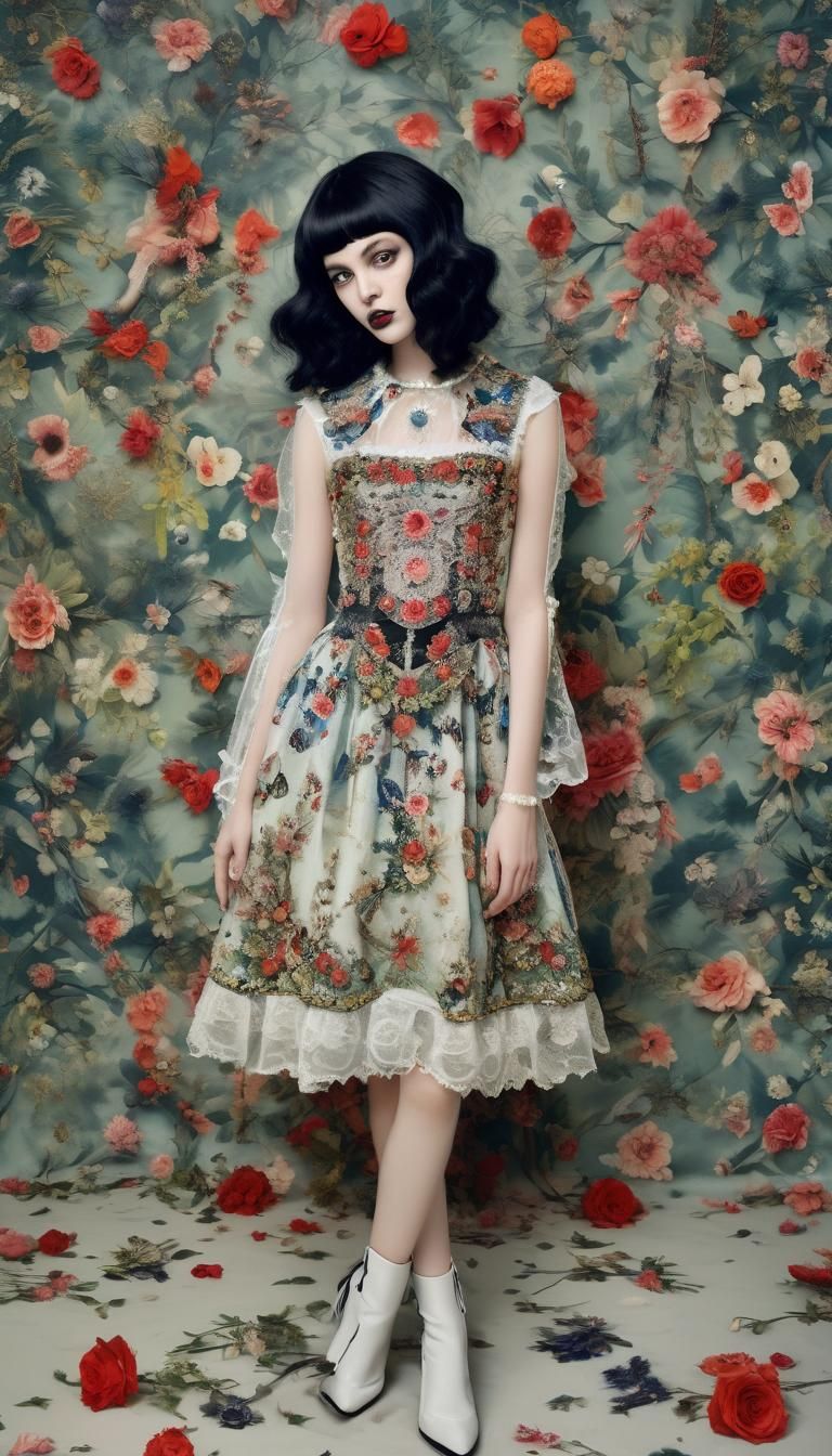 Portrait in flower dress 