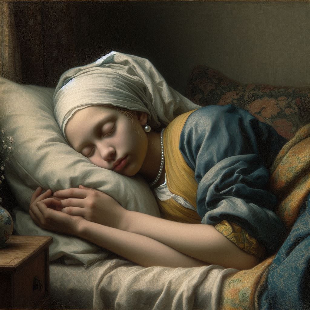 Vermeer style sleeping girl