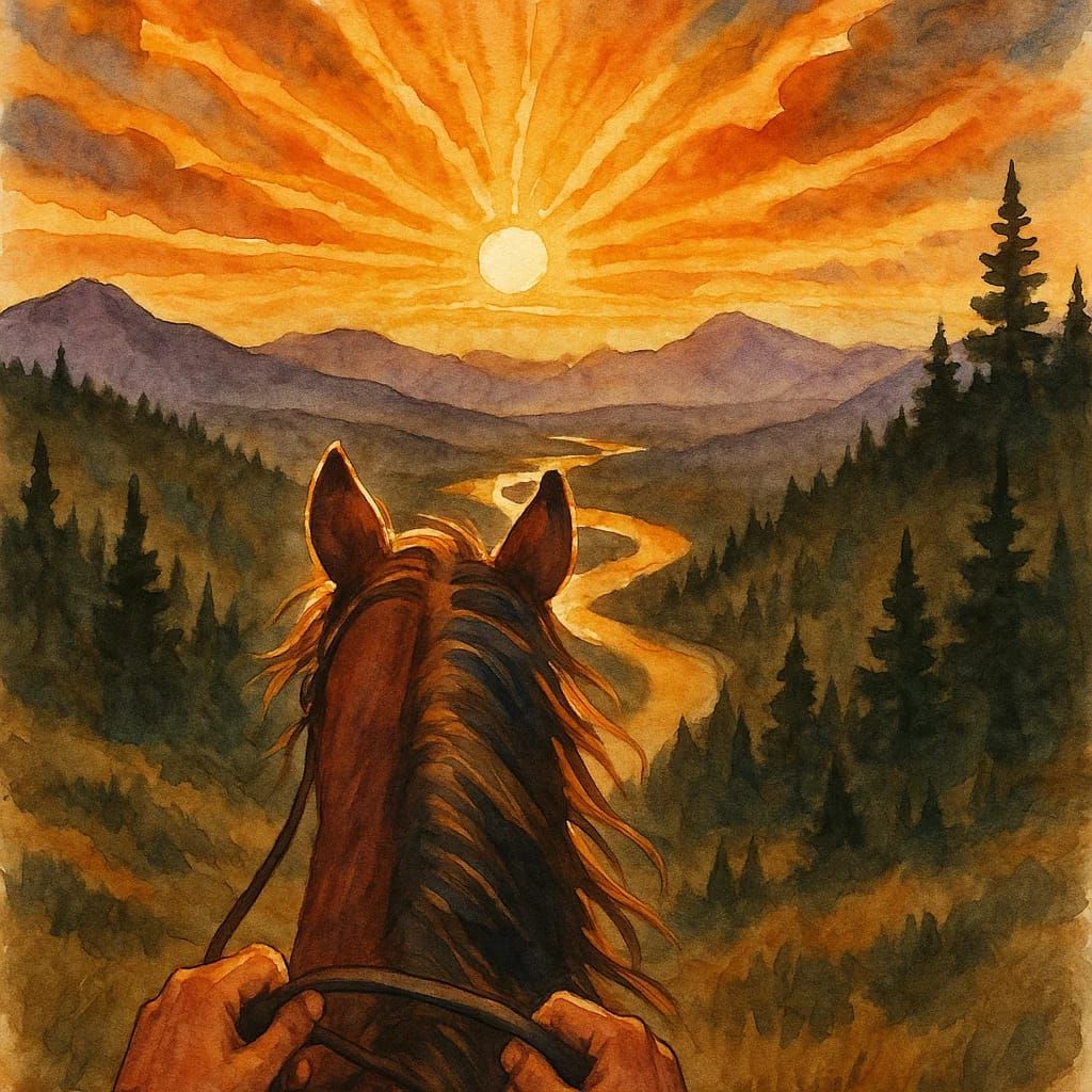 רוכב אל השקיעה