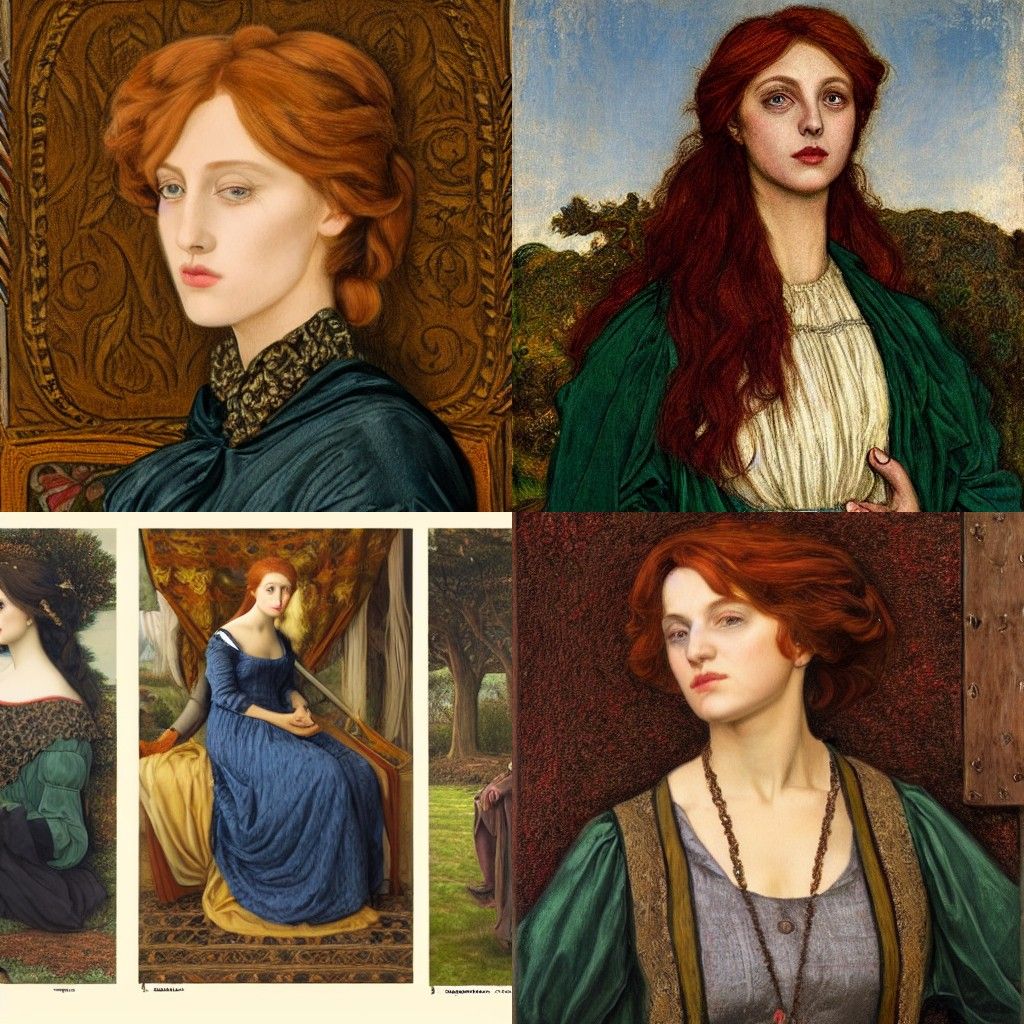 A portrait in the style of Pre-Raphaelitism