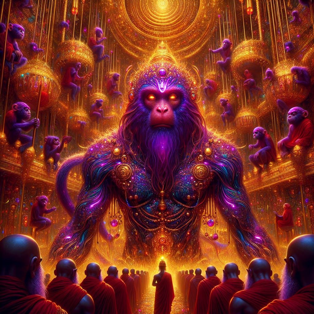 Temple of Hanuman Worship - AI Generated Artwork - NightCafe Creator