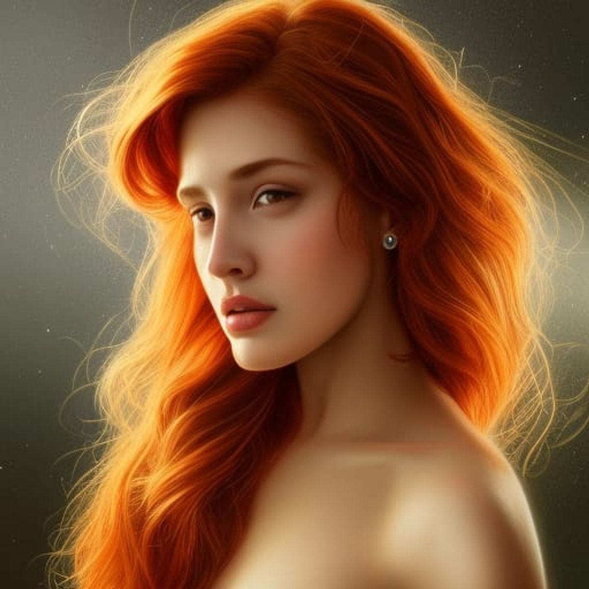 Undressed scotish pretty redhead girl AI Generated Artwork