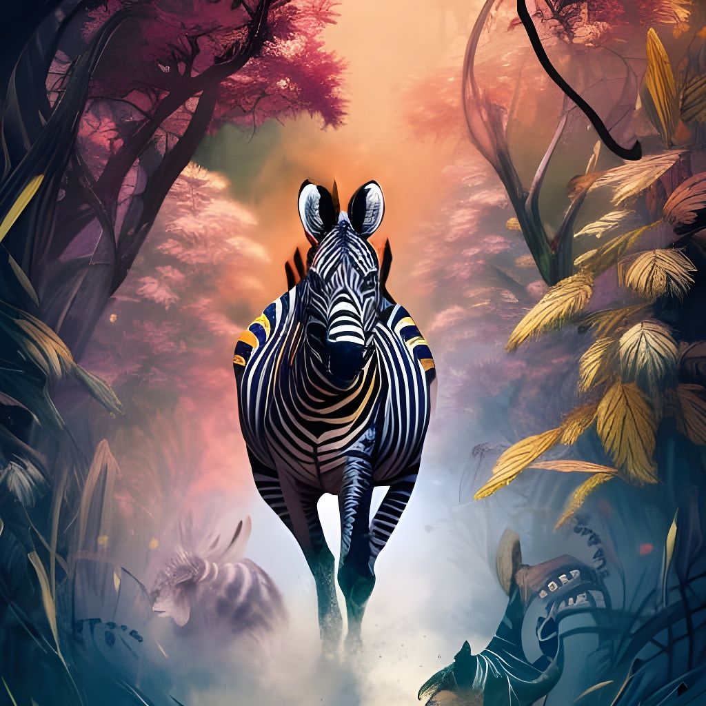 Running zebra AI Generated Artwork NightCafe Creator
