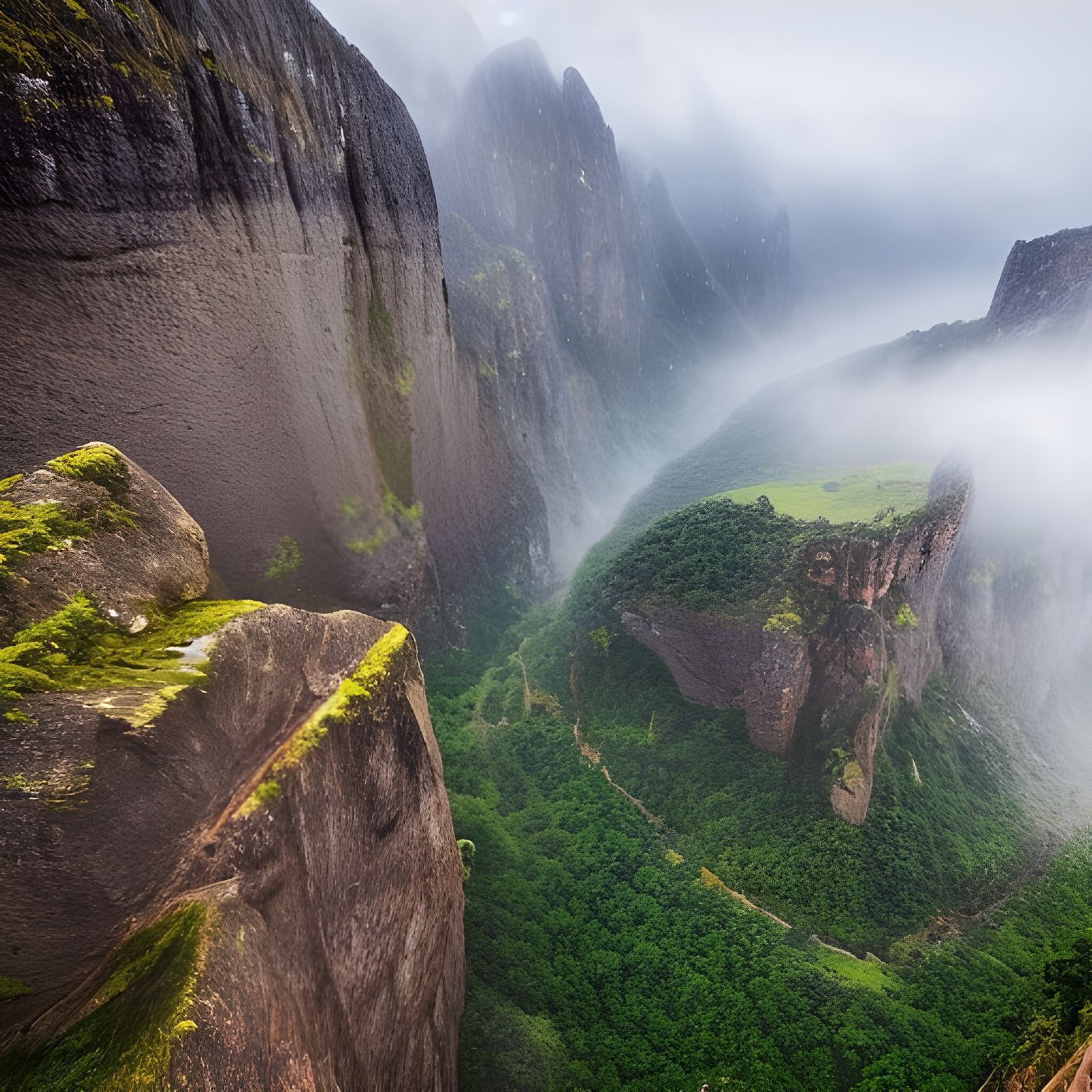 Misty particles in the air