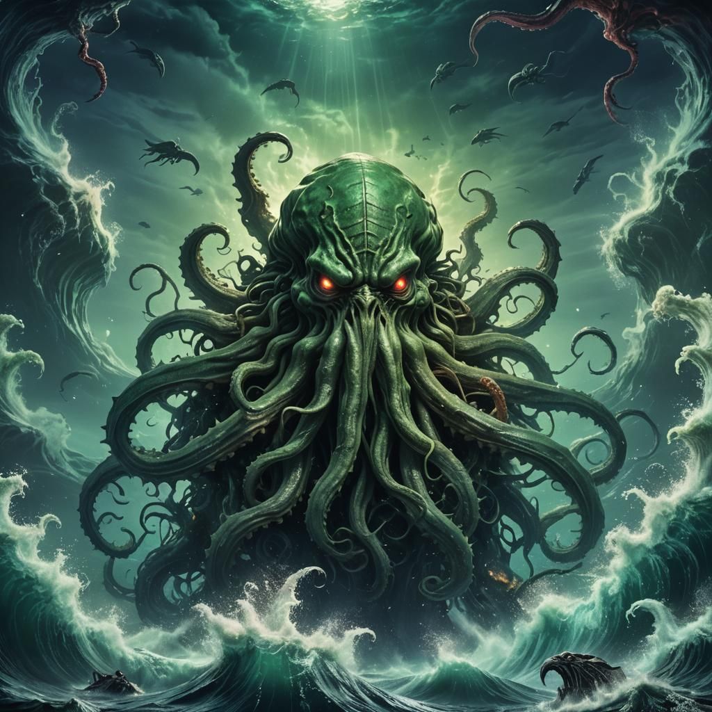 Cthulhu Rising - AI Generated Artwork - NightCafe Creator