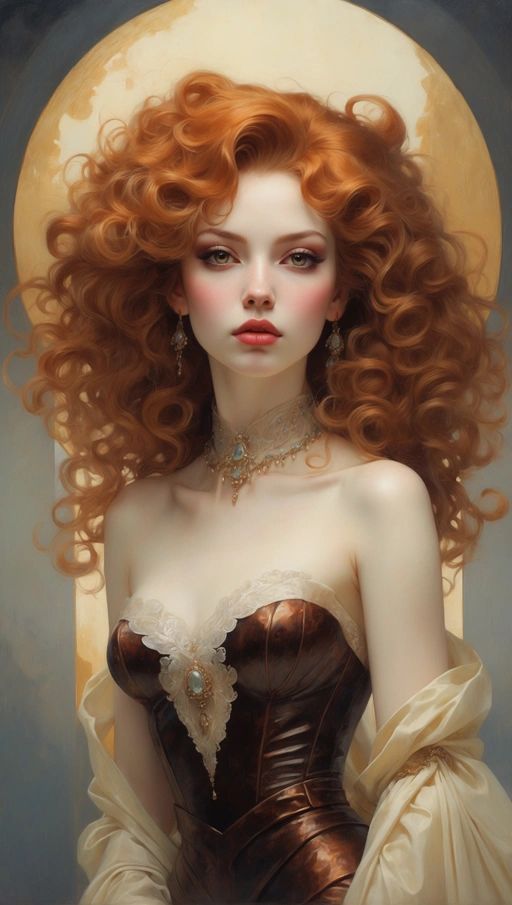 Crimson Tresses Under the Moonlight