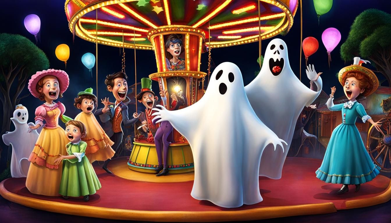 Spooky Ghosts haunt a carnival