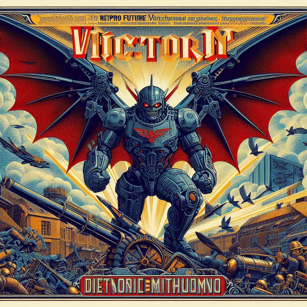 Vintage retrofuture war propaganda