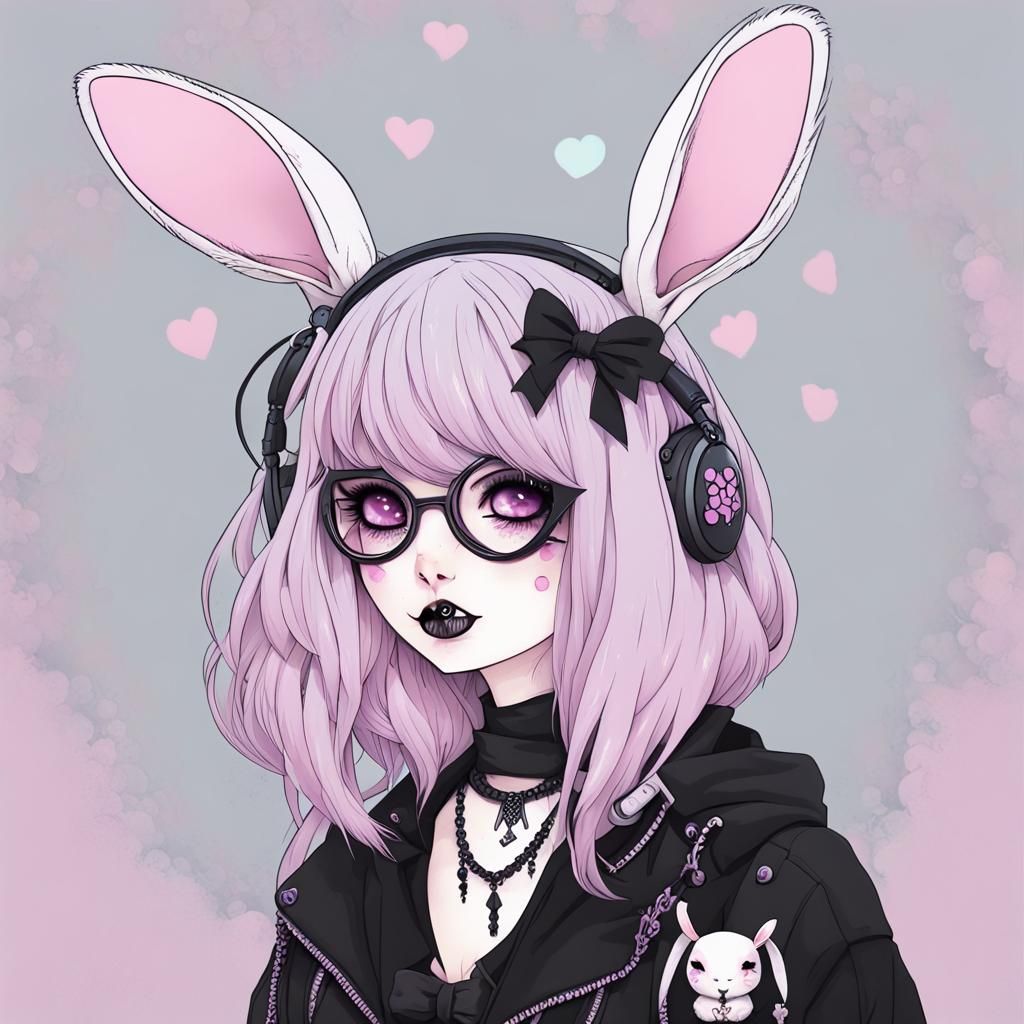 pastel goth bunny~!